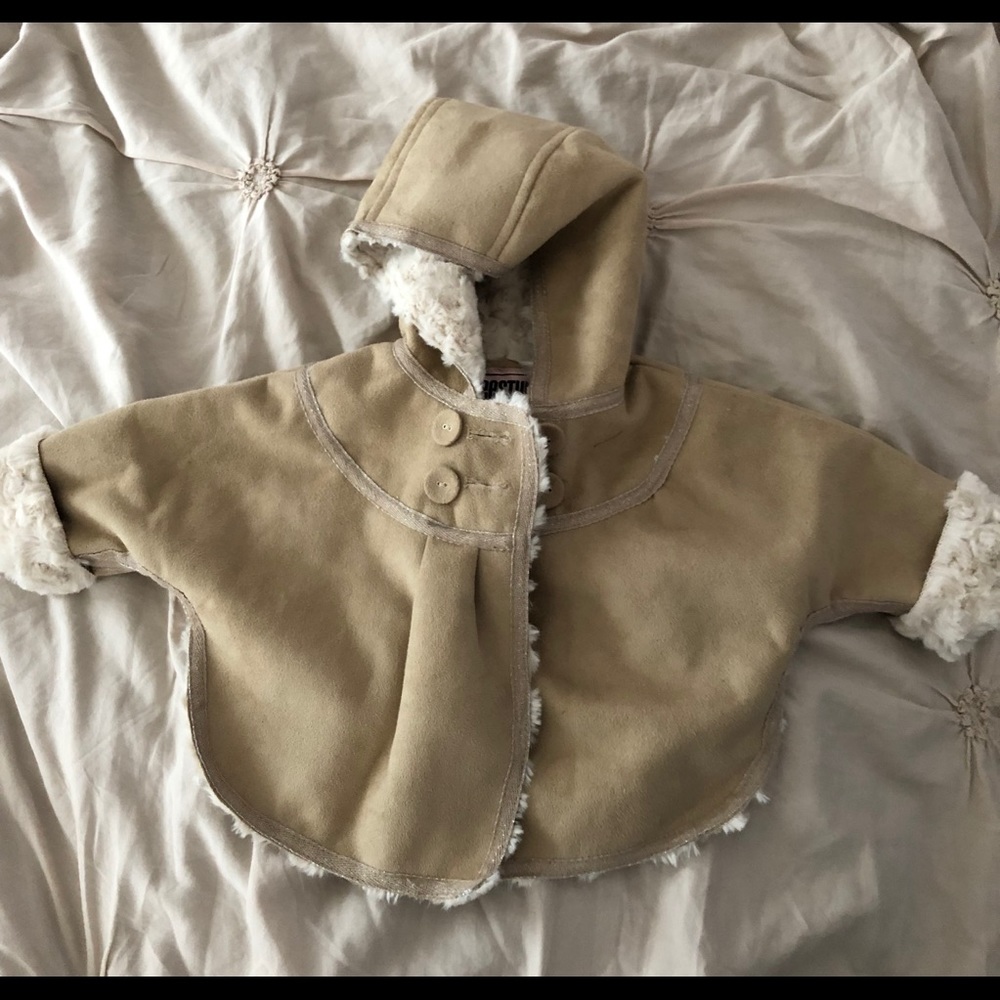 New with tags (NWT) fur suede hooded jacket